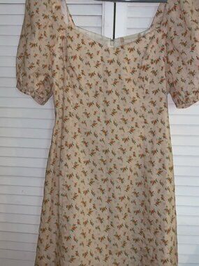 Altar'd State Scoop Neck Puff Sleeve Mini Dress small nwot